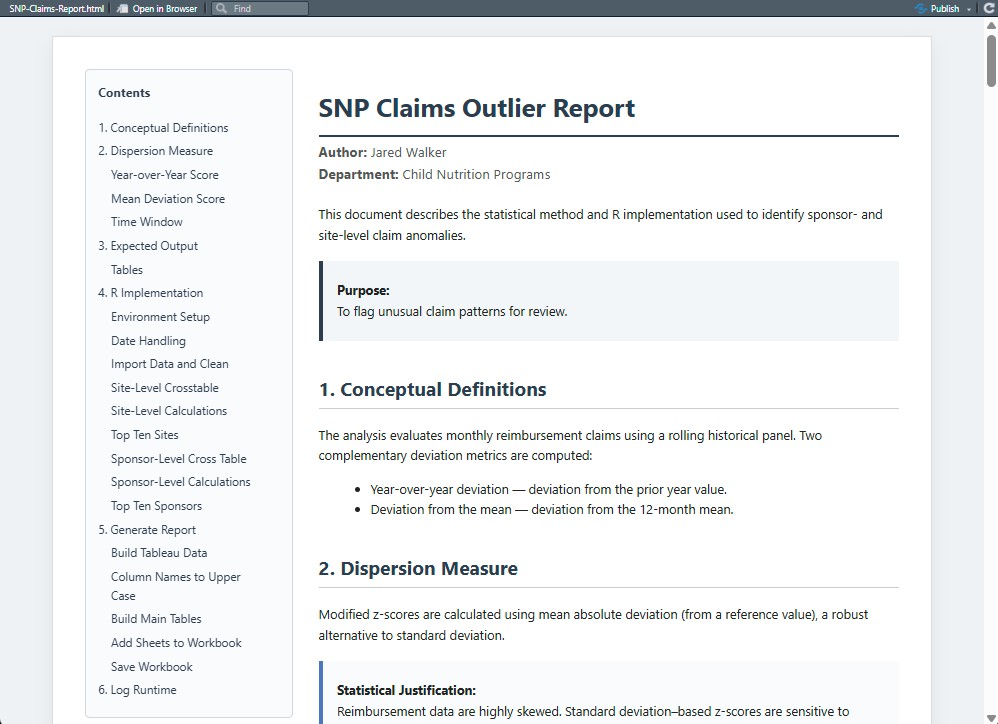 SNP Outliers Report Visualization